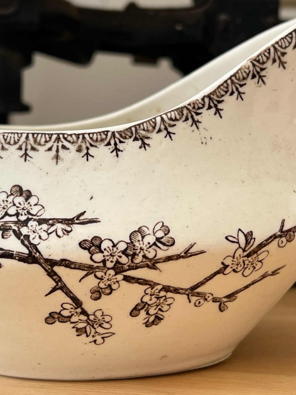 Antique 1882 EJD Bodley "Thorn" Gravy Boat - Staffordshire Ironstone